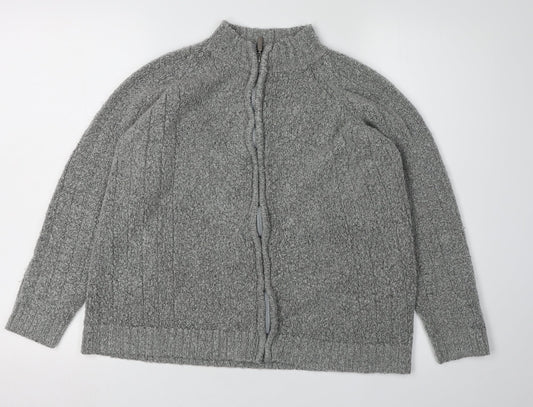 EWM Grey Chunky Full Zip Women's Jumper M 14-16