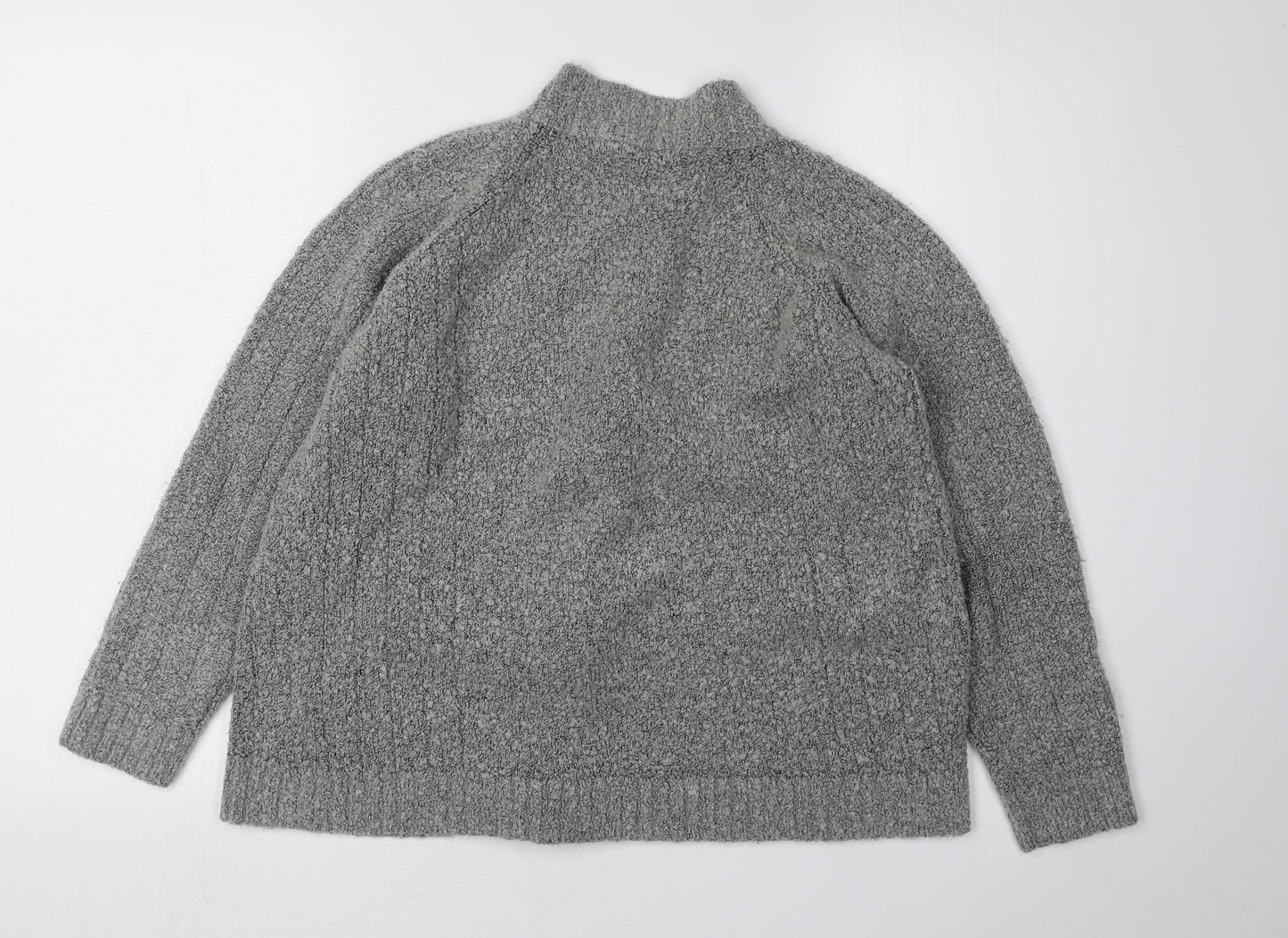 Womens UK Size M EWM Grey Full Zip Jumper