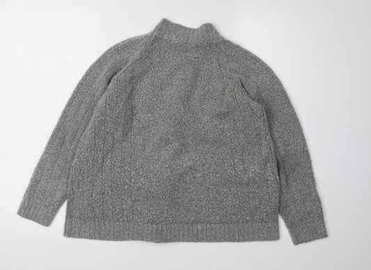 EWM Grey Chunky Full Zip Women's Jumper M 14-16