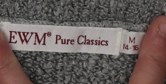 Womens UK Size M EWM Grey Full Zip Jumper