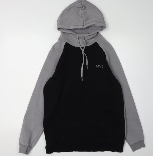 Mens UK Size S boohooMAN Black Pullover Hoodie