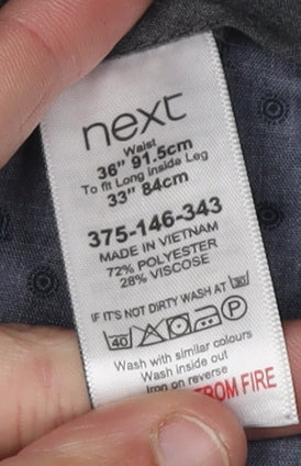 Next Men's Black Dress Pants, L, 36 in Waist