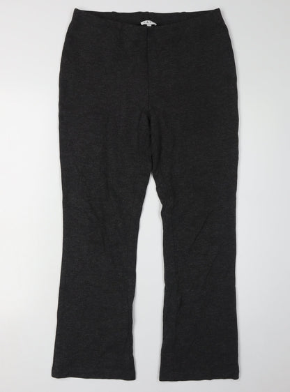 Womens UK Size 12 EAST Regular Fit Casual Black Trousers