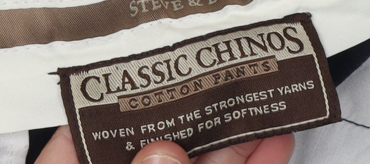 Steve & Barry's Men's Black Chino Trousers, Size 35, Cotton