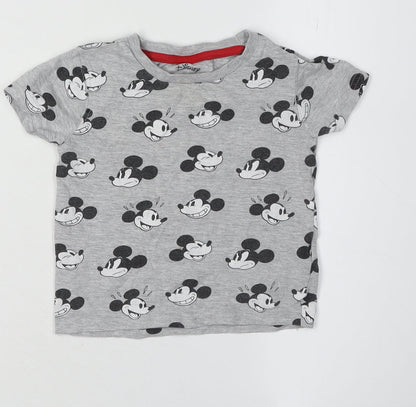 Disney at Primark Mickey Mouse Grey Unisex T-Shirt 12-18 Months