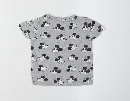 Disney at Primark Mickey Mouse Grey Unisex T-Shirt 12-18 Months