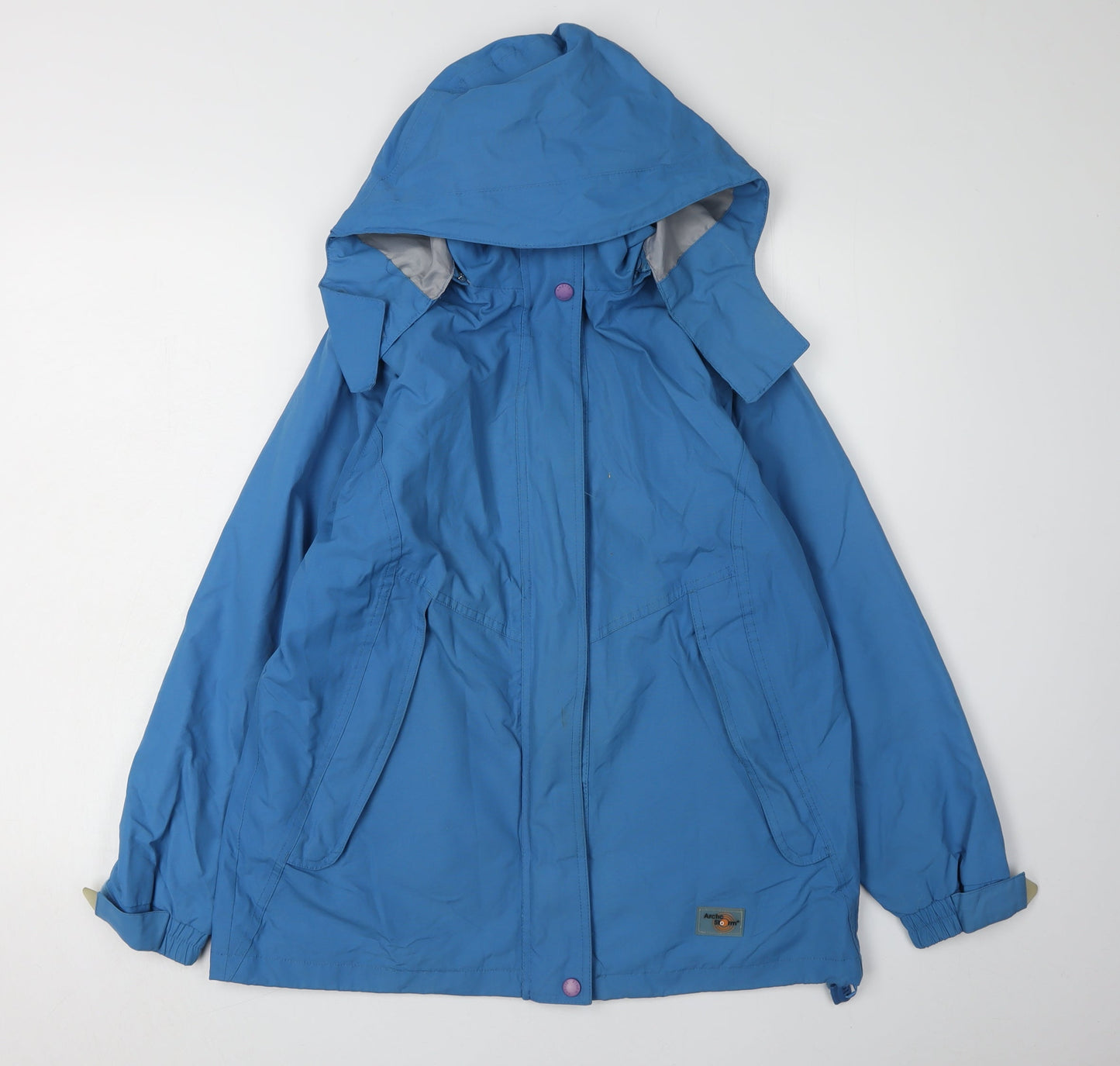 Arctic Storm Men's Blue Hooded Rain Jacket Size S