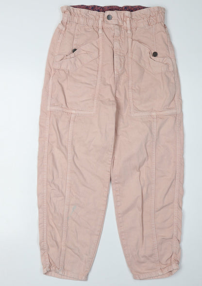 Zara Women's Pink Paperbag Jeans Size S