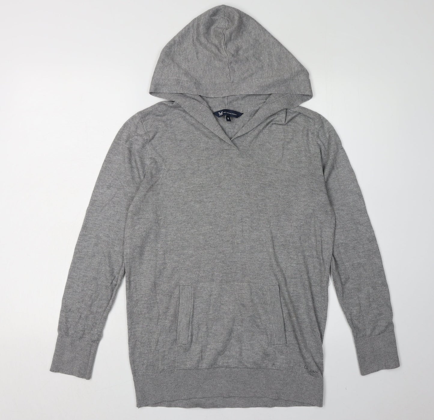 Crew Clothing Company Men's Grey Hooded Pullover Jumper S