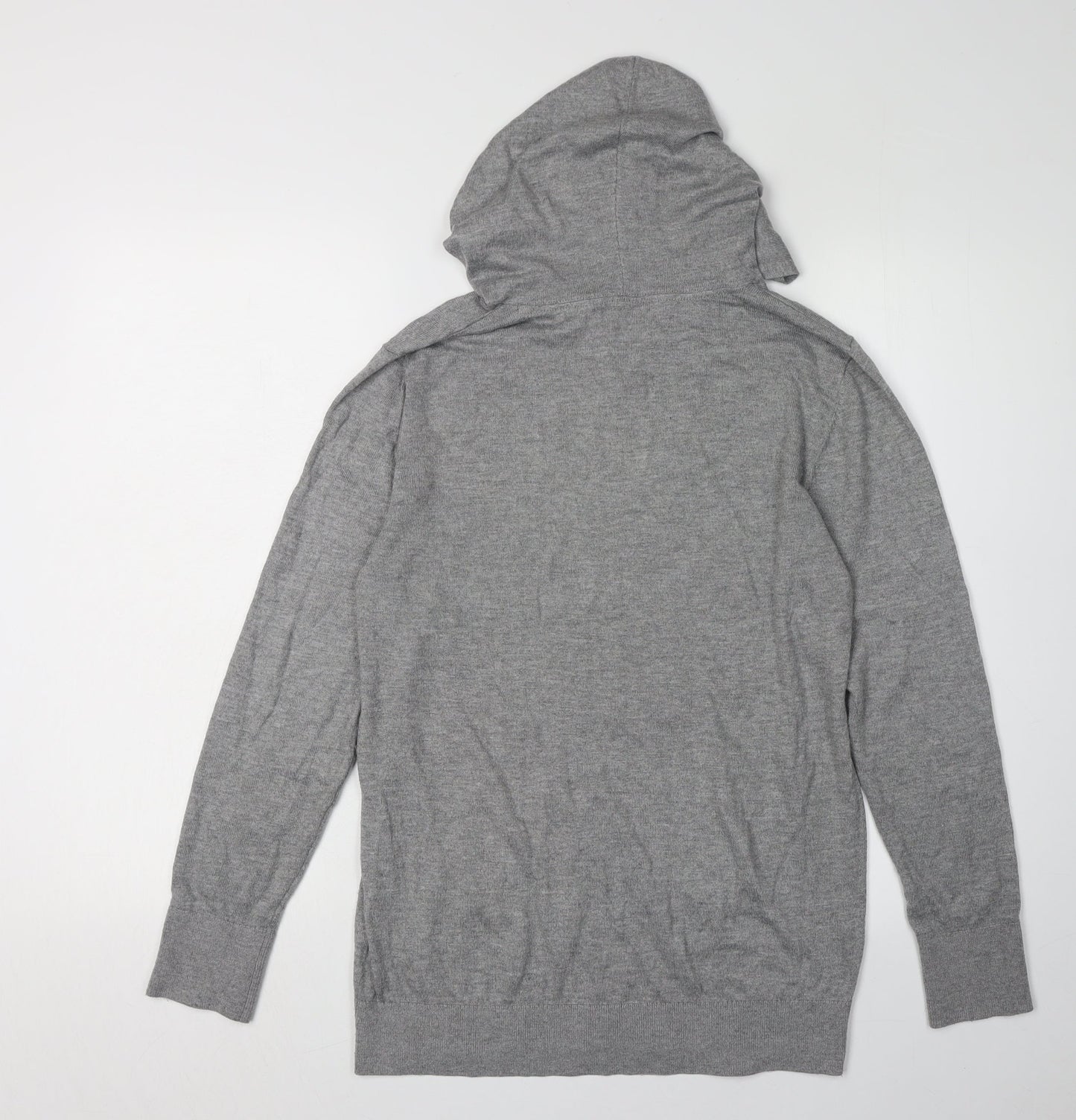 Crew Clothing Company Men's Grey Hooded Pullover Jumper S
