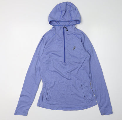 Asics Women's Blue Pullover Hoodie S, Sporty & Stylish