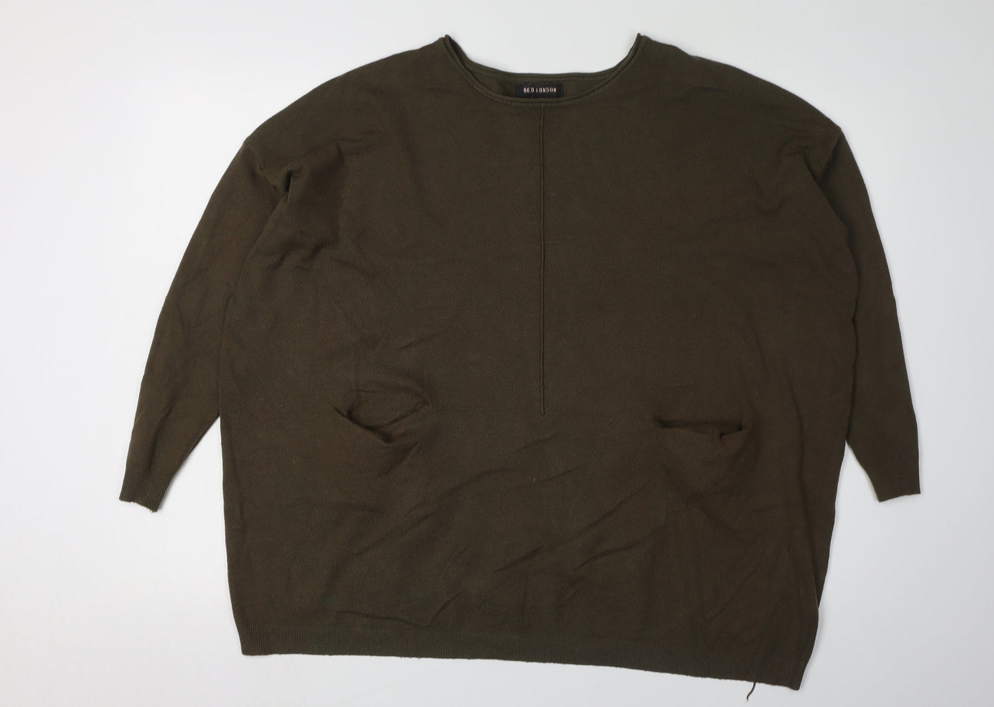 Womens UK Size One Size QED London Green Pullover Jumper