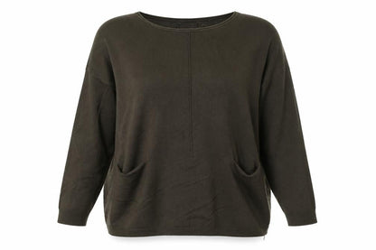 Womens UK Size One Size QED London Green Pullover Jumper