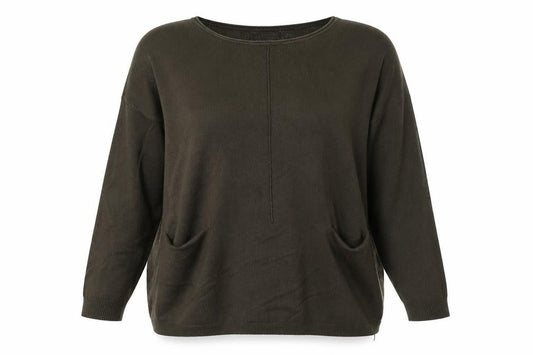 Womens UK Size One Size QED London Green Pullover Jumper