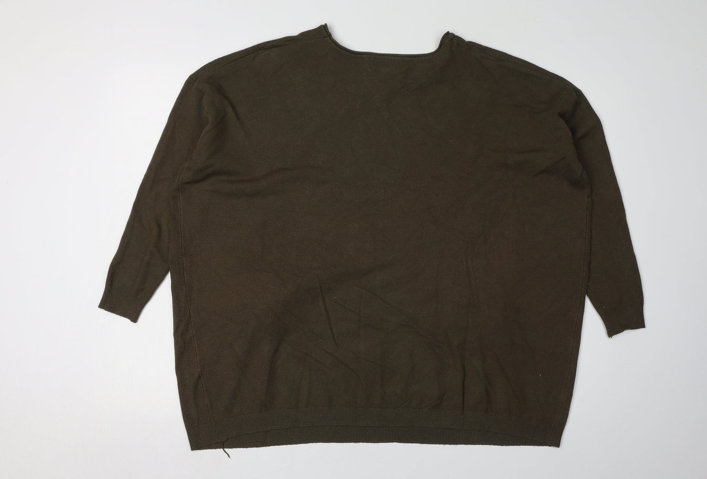 Womens UK Size One Size QED London Green Pullover Jumper