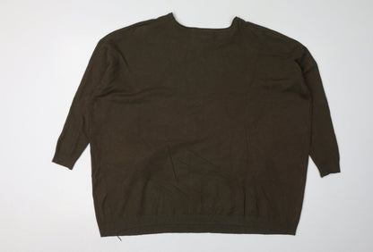 Womens UK Size One Size QED London Green Pullover Jumper