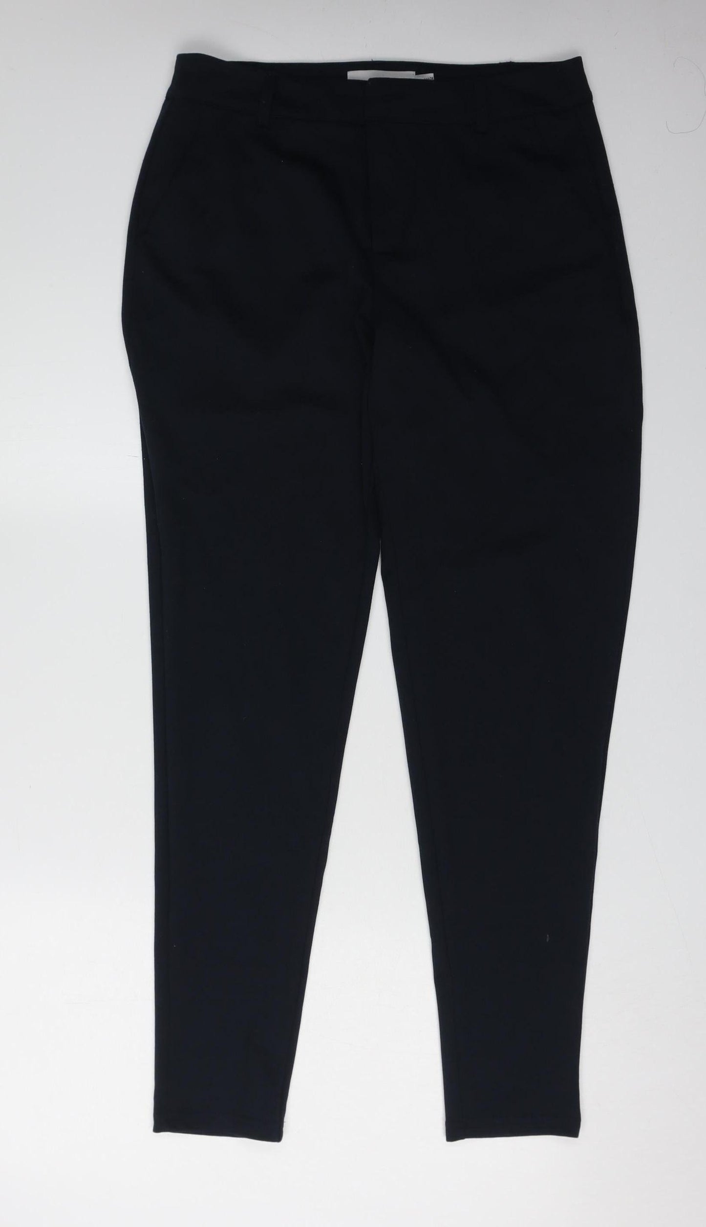 Womens UK Size M ICHI Regular Fit Business Casual Black Trousers