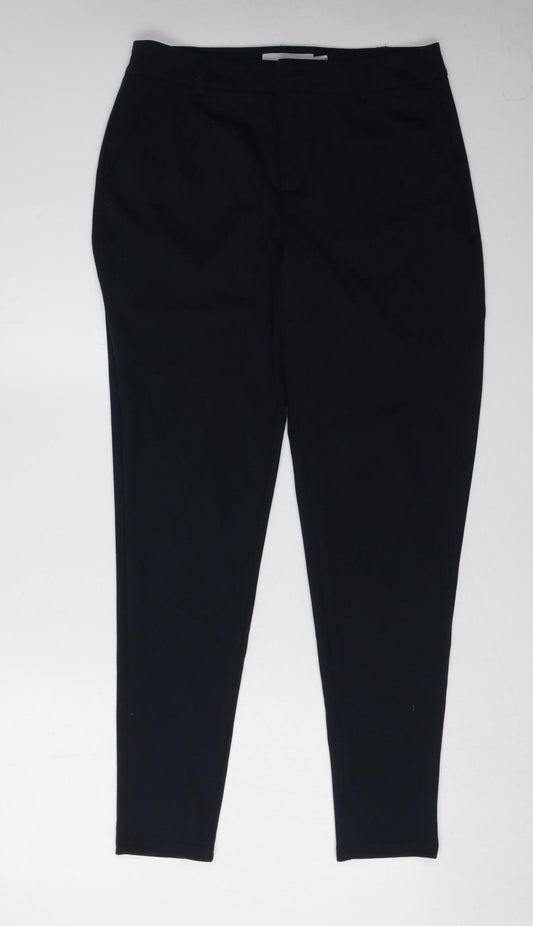 Womens UK Size M ICHI Regular Fit Business Casual Black Trousers