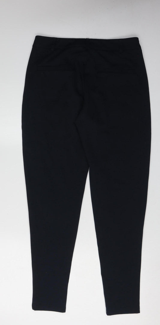 Womens UK Size M ICHI Regular Fit Business Casual Black Trousers