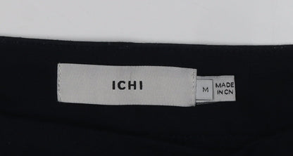 Womens UK Size M ICHI Regular Fit Business Casual Black Trousers