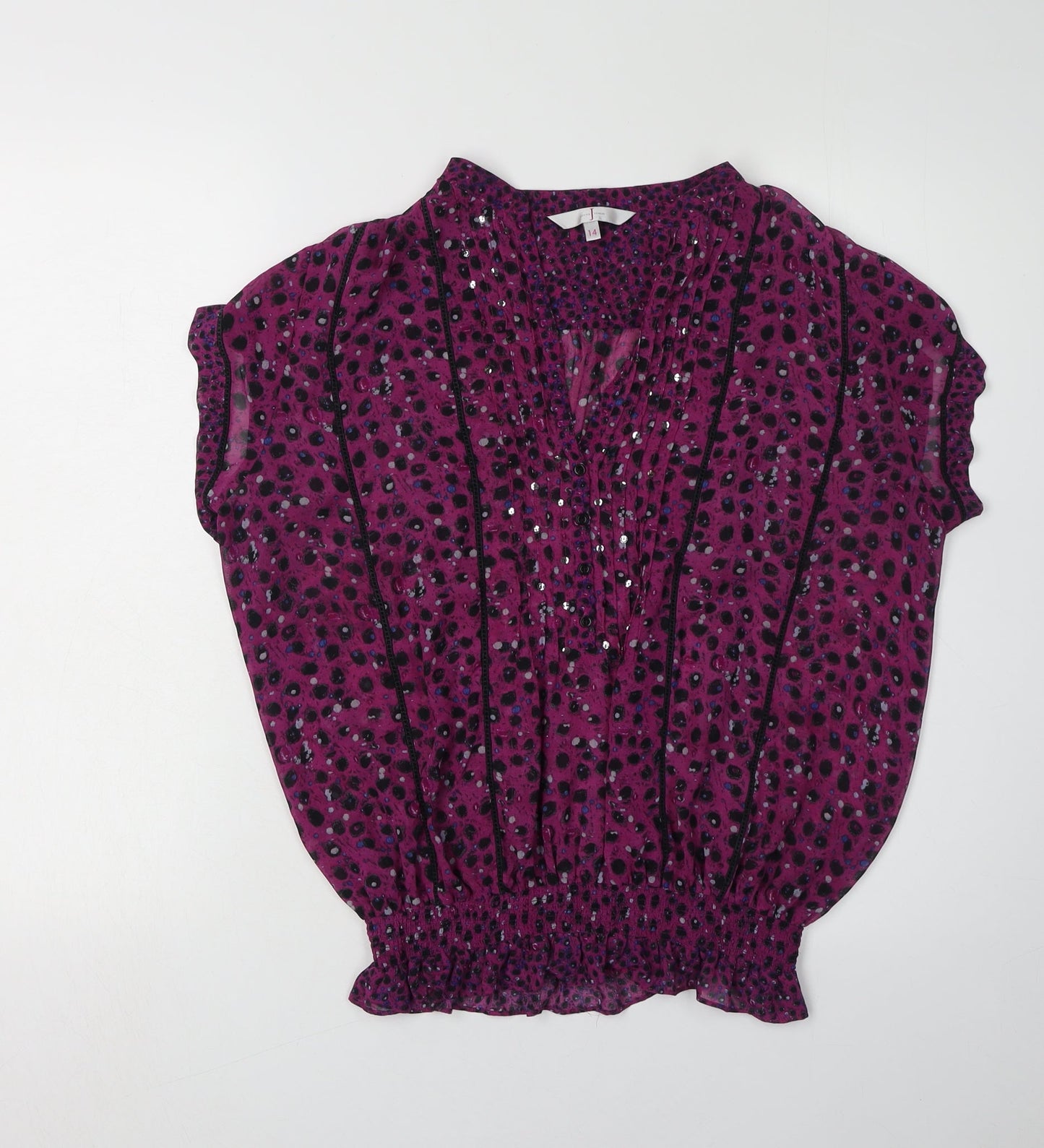 Jasper Conran Women's Purple Animal Print Blouse 14