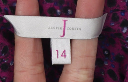 Jasper Conran Women's Purple Animal Print Blouse 14