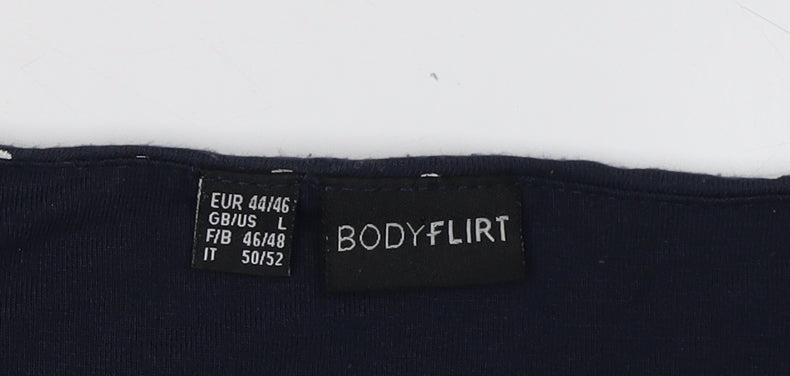 Womens UK Size L Bodyflirt Black Basic Blouse