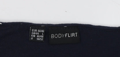 Womens UK Size L Bodyflirt Black Basic Blouse