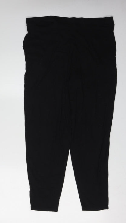 Womens UK Size 16 Capsule Relaxed Fit Casual Black Trousers