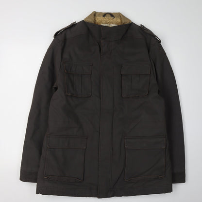Mens UK Size L Debenhams Black Military Jacket