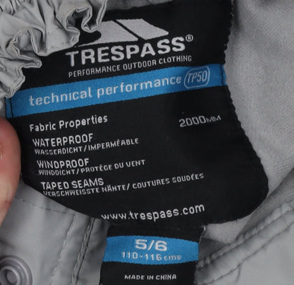 Trespass Boys' Grey Snow Pants, Size 5, Waterproof Winter Trousers