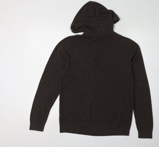 SoulCal Men's Brown Hooded Pullover Jumper - Medium