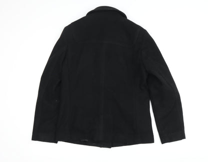 GAP Women's Black Duffle Coat S Wool Winter Toggle