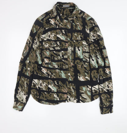 Calvin Klein Women's Multicoloured Camouflage Button-Up Shirt S