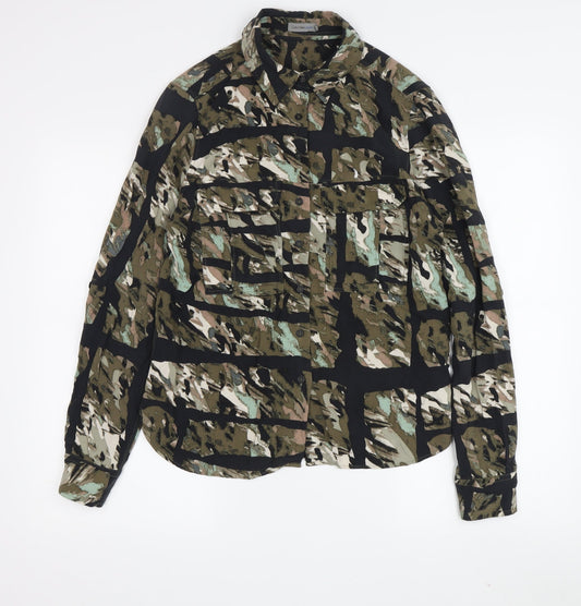 Calvin Klein Women's Multicoloured Camouflage Button-Up Shirt S