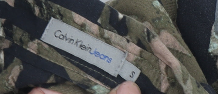 Calvin Klein Women's Multicoloured Camouflage Button-Up Shirt S