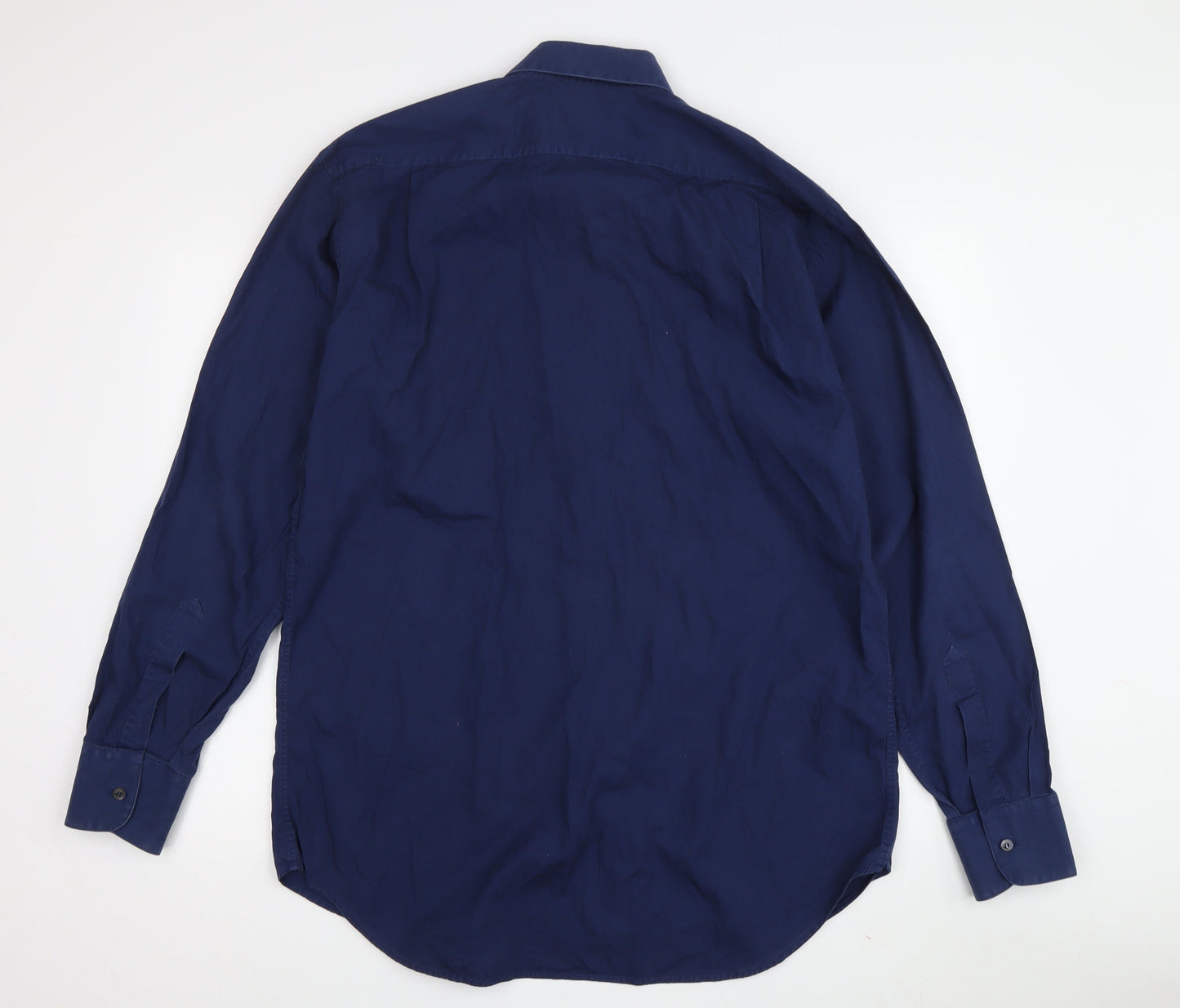 Calvin Klein Men's Blue 16 Cotton Button-Up Shirt