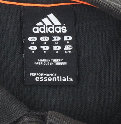 Adidas Men's Black Polo Shirt Size M Cotton