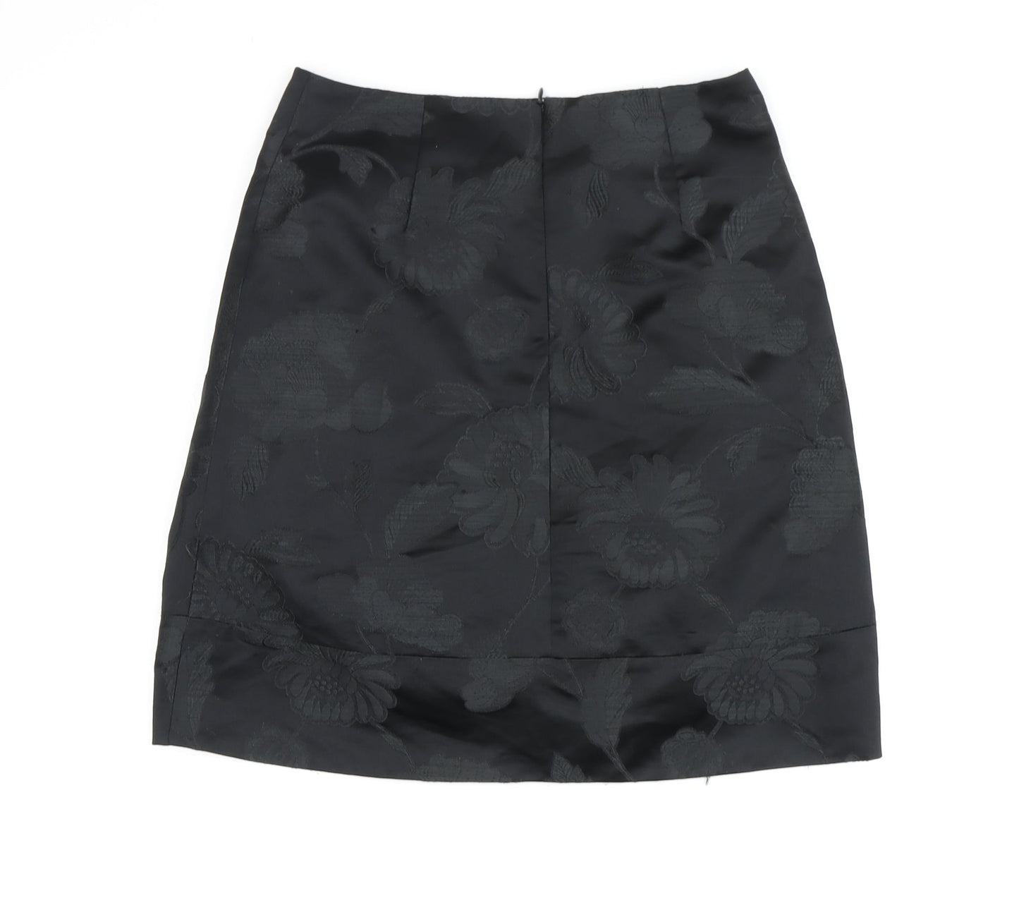 Karen Millen Black Pencil Skirt, Size 8, Floral