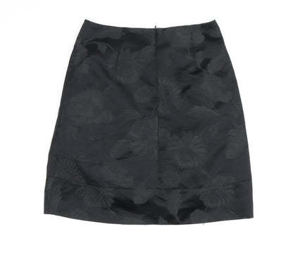 Karen Millen Black Pencil Skirt, Size 8, Floral