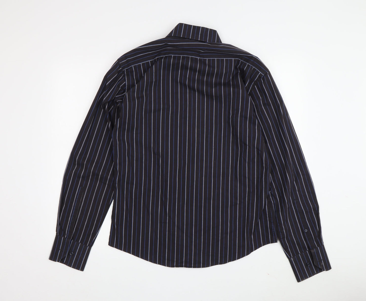 Ben Sherman Men's Black Striped Button-Up Shirt - Size S