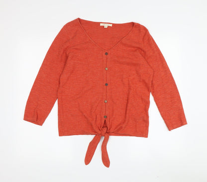 Womens UK Size 8 White Stuff Orange  Button-Up