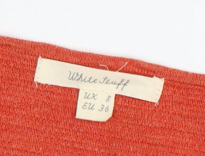 Womens UK Size 8 White Stuff Orange  Button-Up