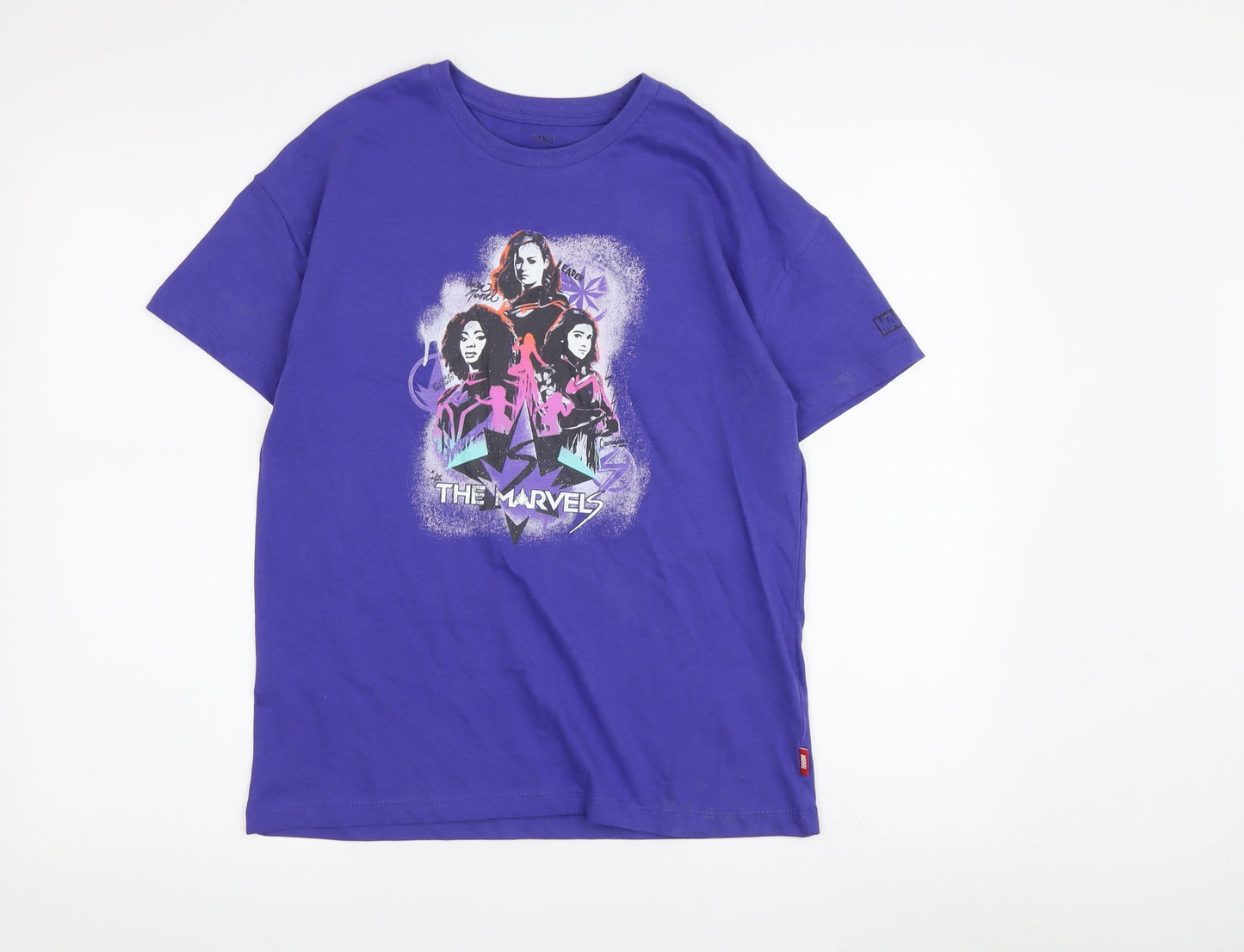 Marks & Spencer Marvel Girls Purple Graphic T-Shirt 11-12 Years