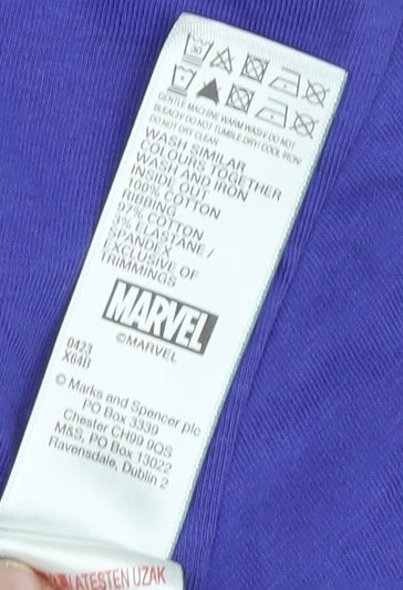 Marks & Spencer Marvel Girls Purple Graphic T-Shirt 11-12 Years