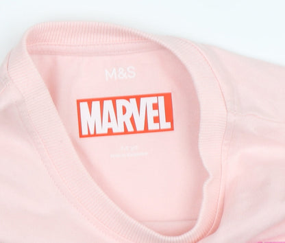 Marvel Pink Graphic T-Shirt for Girls 7-8 Years