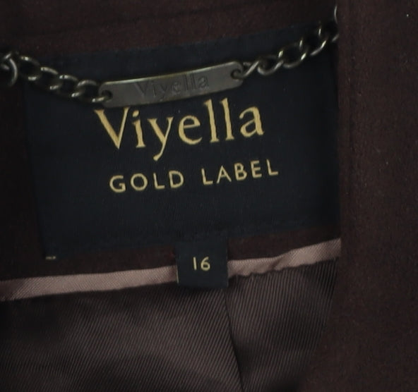 Womens UK Size 16 Viyella Brown Overcoat