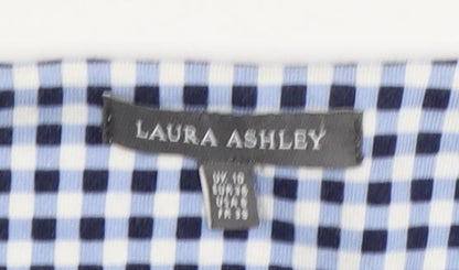Laura Ashley Women's Blue Check Blouse Size 10