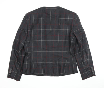 Austin Reed Women's Grey Check Wool Blazer, Size 12, Classic