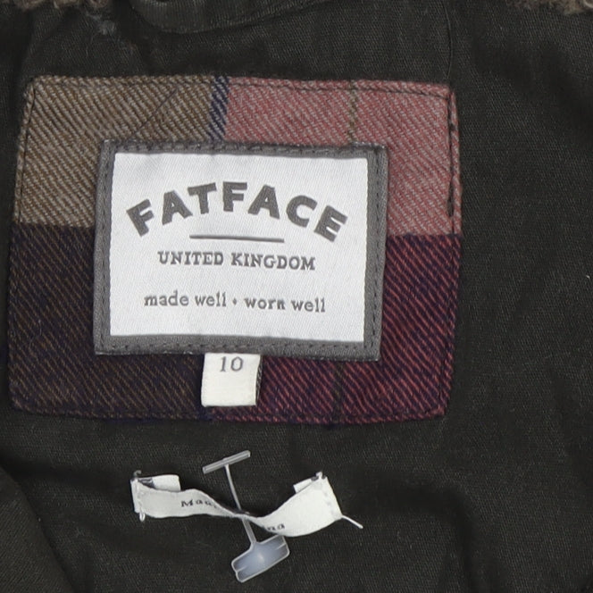 Womens UK Size 10 FatFace Green Quilted Coat